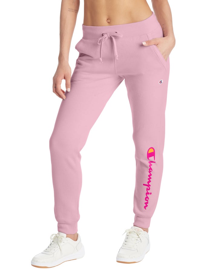 Champion Joggingbroek Dames - Roze - Powerblend Fleece Script Logo ( 158309-SWY )